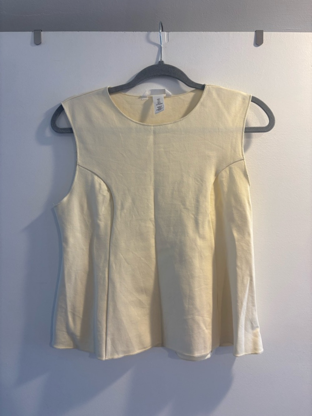 H&M Pale Yellow Sleeveless Peplum Tank Top